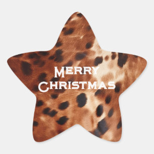 Sticker Étoile Crème de l'Ouest tacheté Brown Noir de cowhide