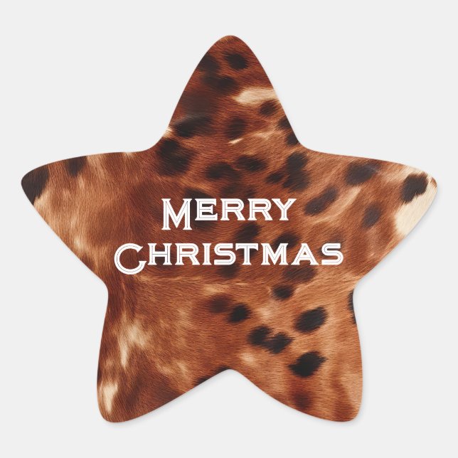 Sticker Étoile Crème de l'Ouest tacheté Brown Noir de cowhide (Devant)