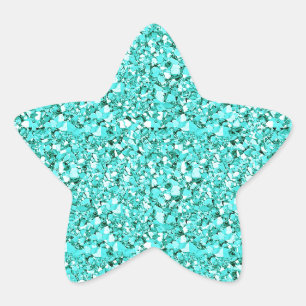 Sticker Étoile cristal druzy - bleu aquamarine