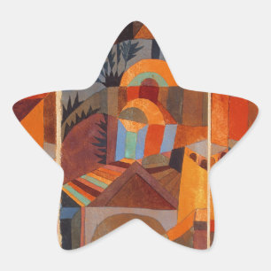 Sticker Étoile Cubisme Abstrait coloré Klee Temple Gardens
