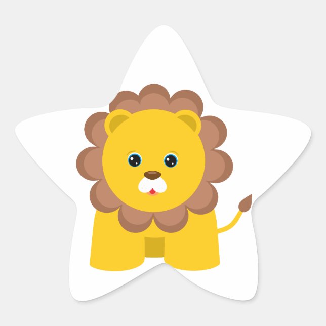 Sticker Étoile Cute Baby Lion (Devant)