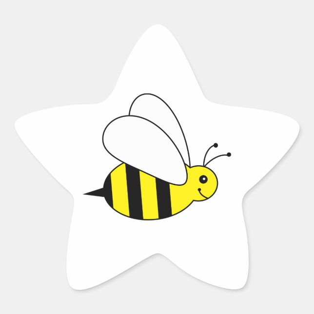 Sticker Étoile Cute Little Bumble Bee Honey Farm (Devant)