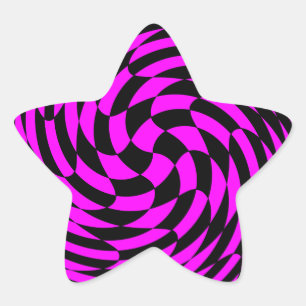 Sticker Étoile Cute punk fuscia et noir abstrait