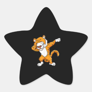 Sticker Étoile Dabbing Tiger Squad Football Mascot Dabny Dab