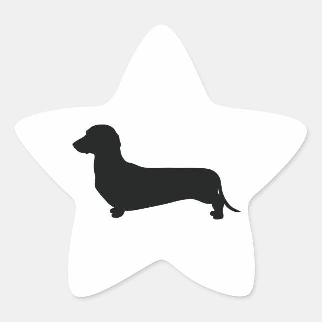 Sticker Étoile Dachshund de base (Devant)