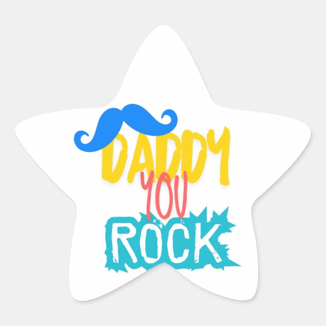 Sticker Étoile Daddy You Rock (Devant)