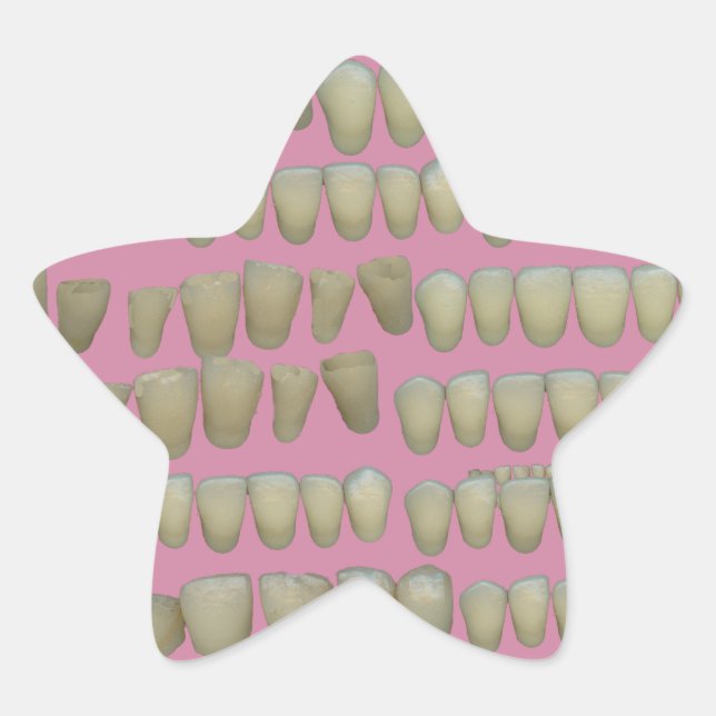 STICKER ÉTOILE DENTISTE DENTISTES ORTHODONTIQUES BOUCHE DE DENTS  (Devant)