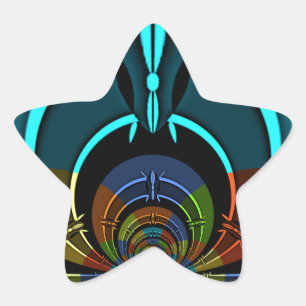 Sticker Étoile Design coloré du Bouclier Masaï