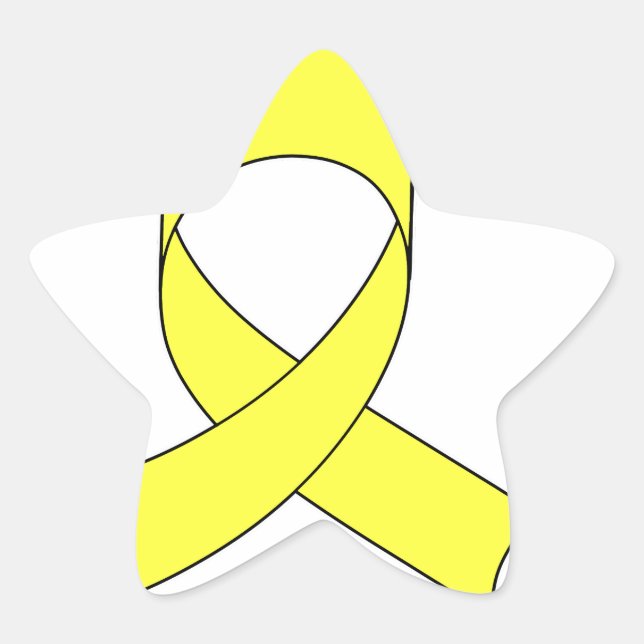 Sticker Étoile Dessin à ruban jaune (Devant)