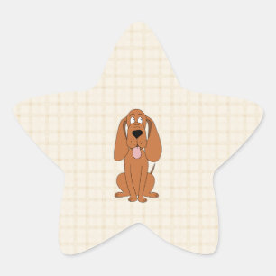 Sticker Étoile Dessin de chien Brown. Hound.