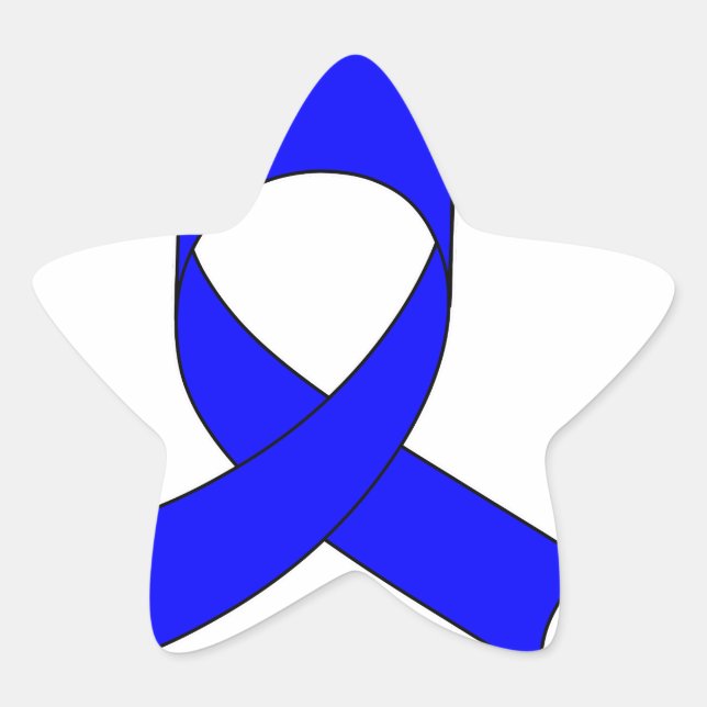 Sticker Étoile Dessin de ruban bleu (Devant)