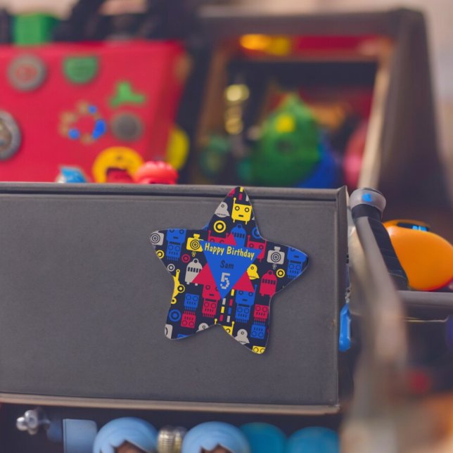 Sticker Étoile Dessin des robots Aliens (robot alien patternparty theme sticker,birthday party sticker,gift pack,envelope,return gift sticker)