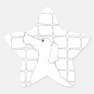 Sticker Étoile Dessin original Chien chinois Année 2018 Bâton 4