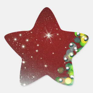 Sticker Étoile Destin d'amour de paix de vacances d'arbre de Noël