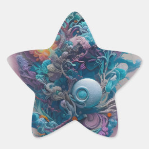 Sticker Étoile Détendez-vous et respirez profondément - Floral AI