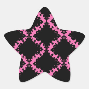 Sticker Étoile diamant noir rose chaud mod damé
