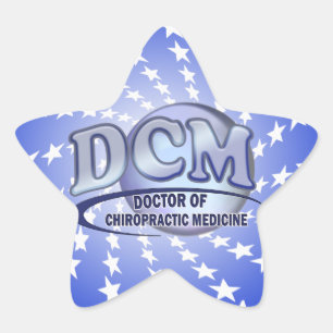 STICKER ÉTOILE DOCTEUR CHIROPRACTIC MEDICINE BLUE LOGO DE DCM