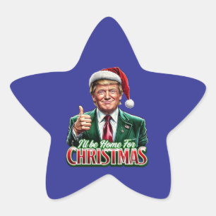 Sticker Étoile Donald Trump Noël Le chapeau du Père Noël monte