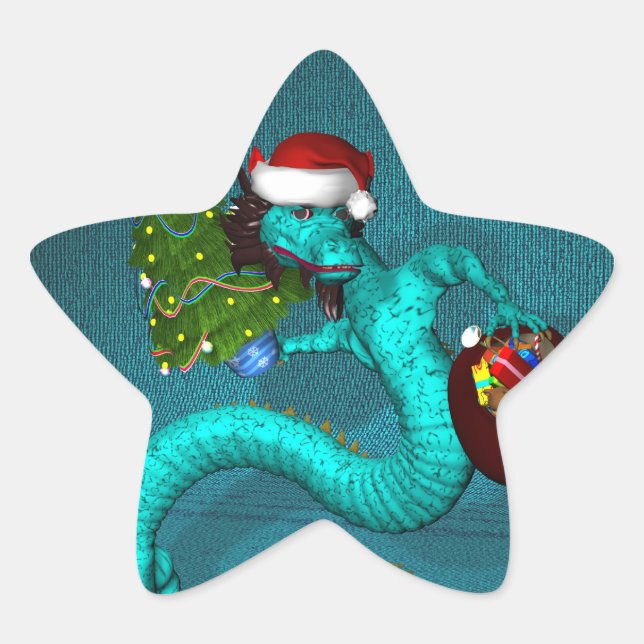 Sticker Étoile Dragon Cyan (Devant)