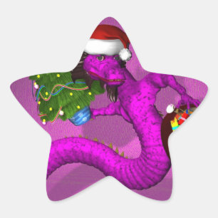 Sticker Étoile Dragon rose