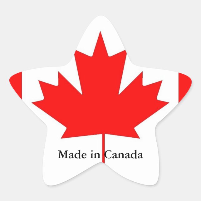 Sticker Étoile Drapeau canadien, fabriqué au Canada (Devant)