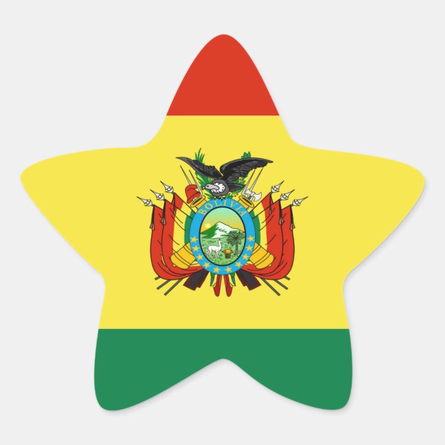 Sticker Étoile Drapeau de Bolivie (Devant)