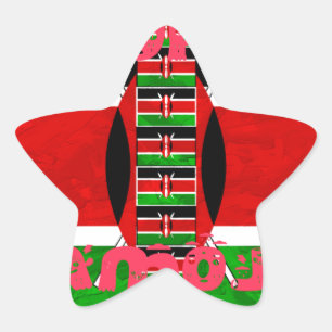 Sticker Étoile Drapeau du Kenya : Tuko Pamoja - Conception d'art 