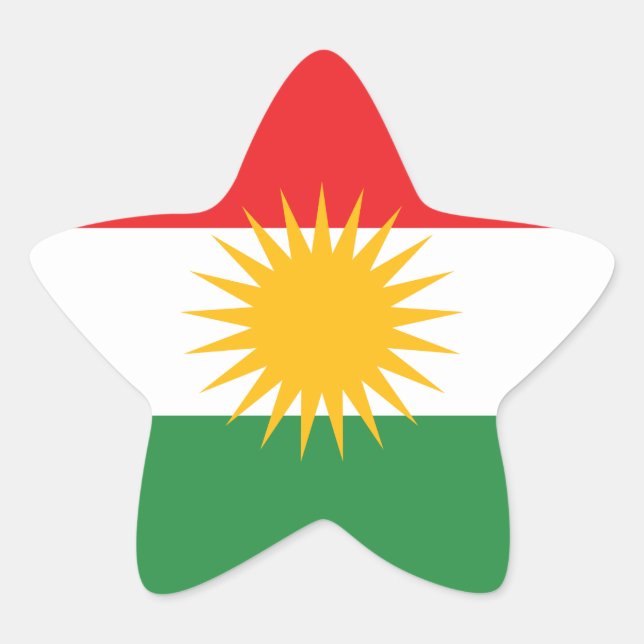 Sticker Étoile Drapeau du Kurdistan (Devant)