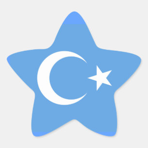 Sticker Étoile Drapeau du Turkestan oriental Ouyghur