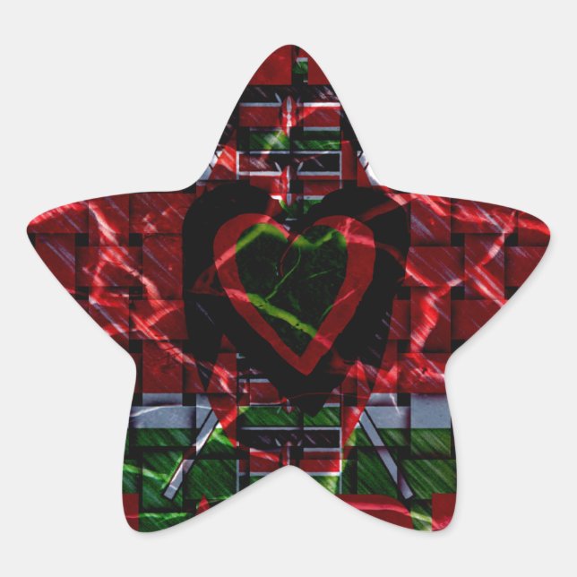 Sticker Étoile Drapeau fissuré : Faites simple - Résilience kenya (Devant)