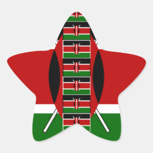 Sticker Étoile Drapeaux miniatures sans couture du Kenya Cadres d