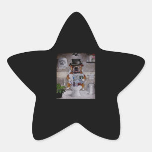 Sticker Étoile Drôle Bulldog Lit Les Nouvelles   Cadeaux Amoureux