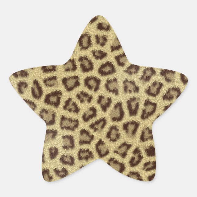 Sticker Étoile Effet de fourrure moelleuse de peau de léopard fas (Devant)