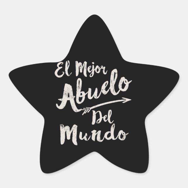 Sticker Étoile El Mejor Abuelo Del Mundo Grandpa Fête des pères (Devant)