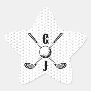 Sticker Étoile Élégant Minimaliste Golf Monogr...
