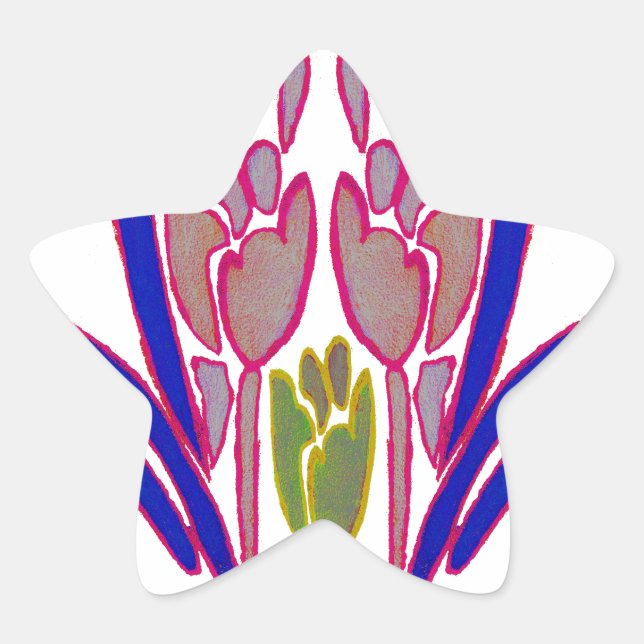 Sticker Étoile Elégante aquarelle Rose Imprimer (Devant)