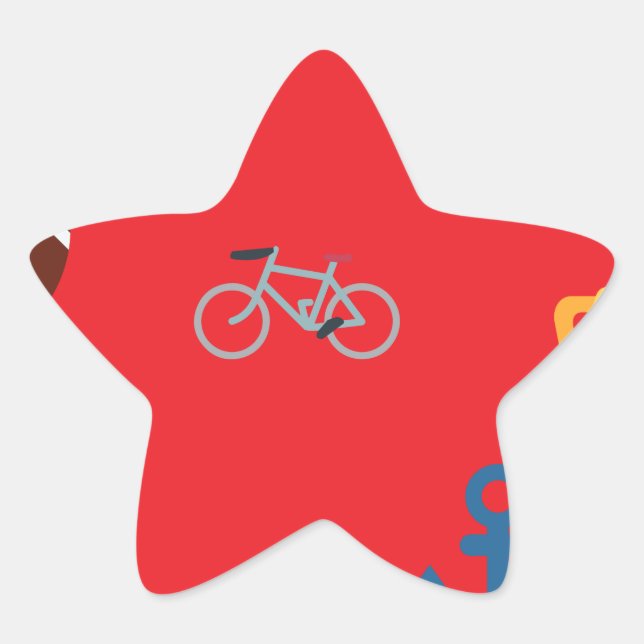 Sticker Étoile émoticône sportive (Devant)