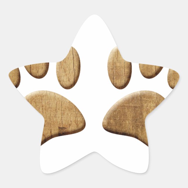 Sticker Étoile Empreinte de patte de chien de bois (Devant)