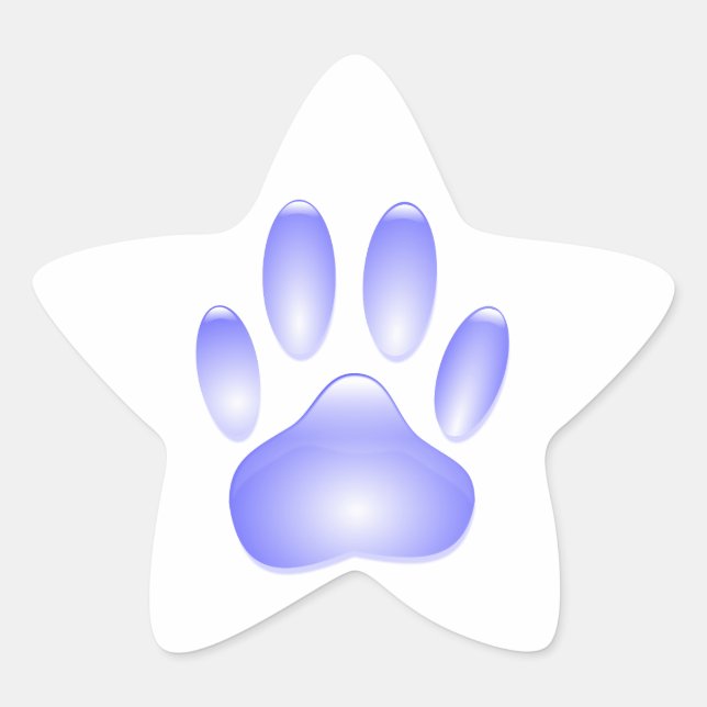 Sticker Étoile Empreinte de patte de chien de verre (Devant)