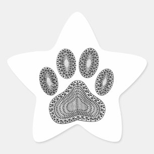 Sticker Étoile Empreinte de patte d'encre Abstrait