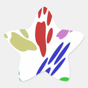 Sticker Étoile Empreintes de pattes de chiens avec Pois