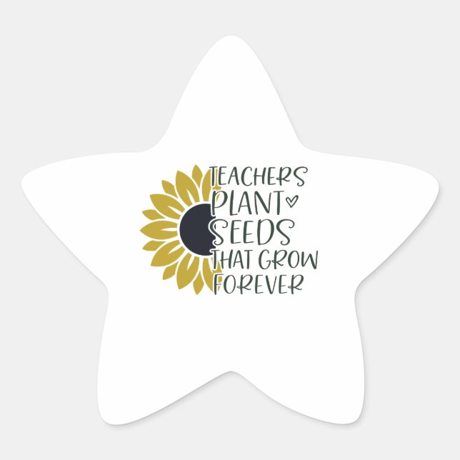 Sticker Étoile Enseignants Plantes Semences qui augmentent pour t (Devant)