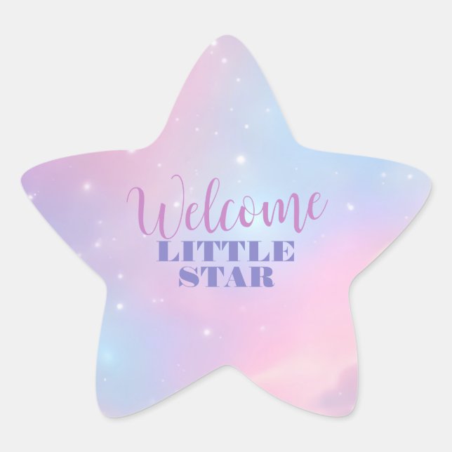 Sticker Étoile Ethereal Pink Blue Cosmic Pastel Galaxy Stars (Devant)