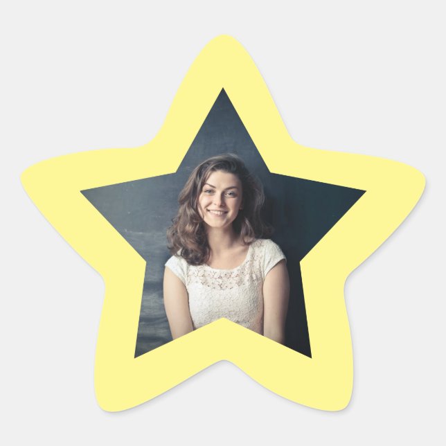 Sticker Étoile Étoile brillante avec photo personnalisée (Devant)