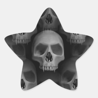 Sticker Étoile Étoile crânienne d'Halloween