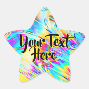 Sticker Étoile Étoile holographique de message personnalisé   Tex