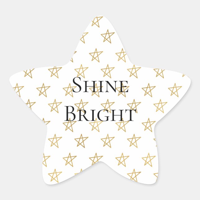 Sticker Étoile Étoiles d'or blanc brillant (Devant)