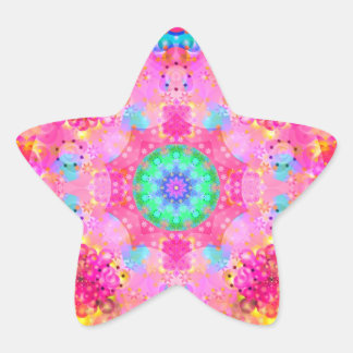 Sticker Étoile Étoiles roses et bulles Motif fractal