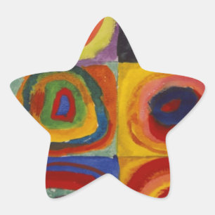 Sticker Étoile Étude des couleurs des cercles Carré