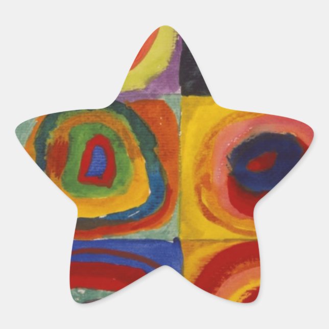 Sticker Étoile Étude des couleurs des cercles Carré (Devant)